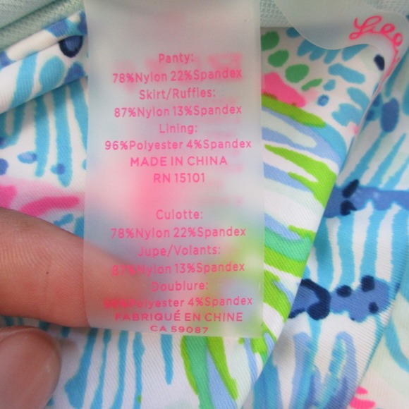 Lilly Pulitzer Celestial Seas Skort 12 Blue Pink Ruffle Swim Skirt Resort 164 - Picture 3 of 9